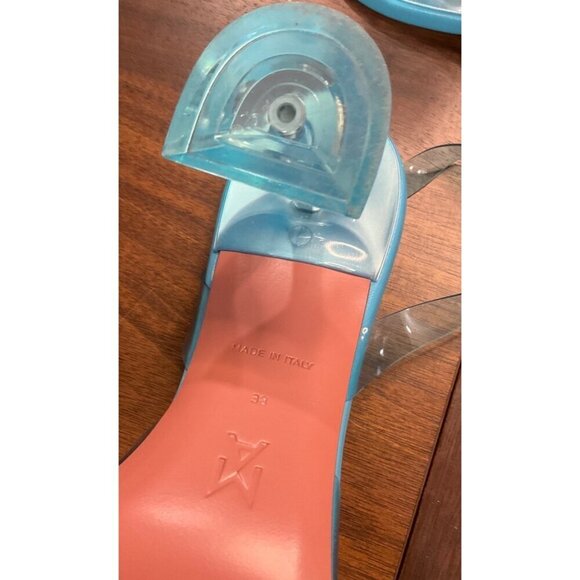 AMINA MUADDI Begum Glass Sling Pump in Sky 38 With Box Womens High Heels - Picture 13 of 17